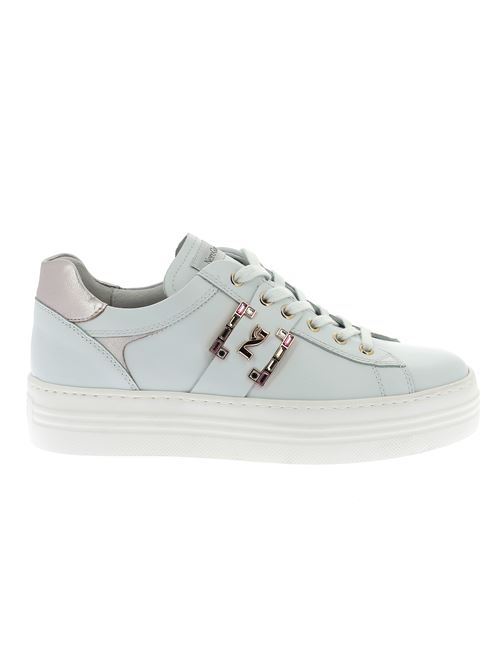 sneakers da donna in pelle bianca NERO GIARDINI | E409967D707